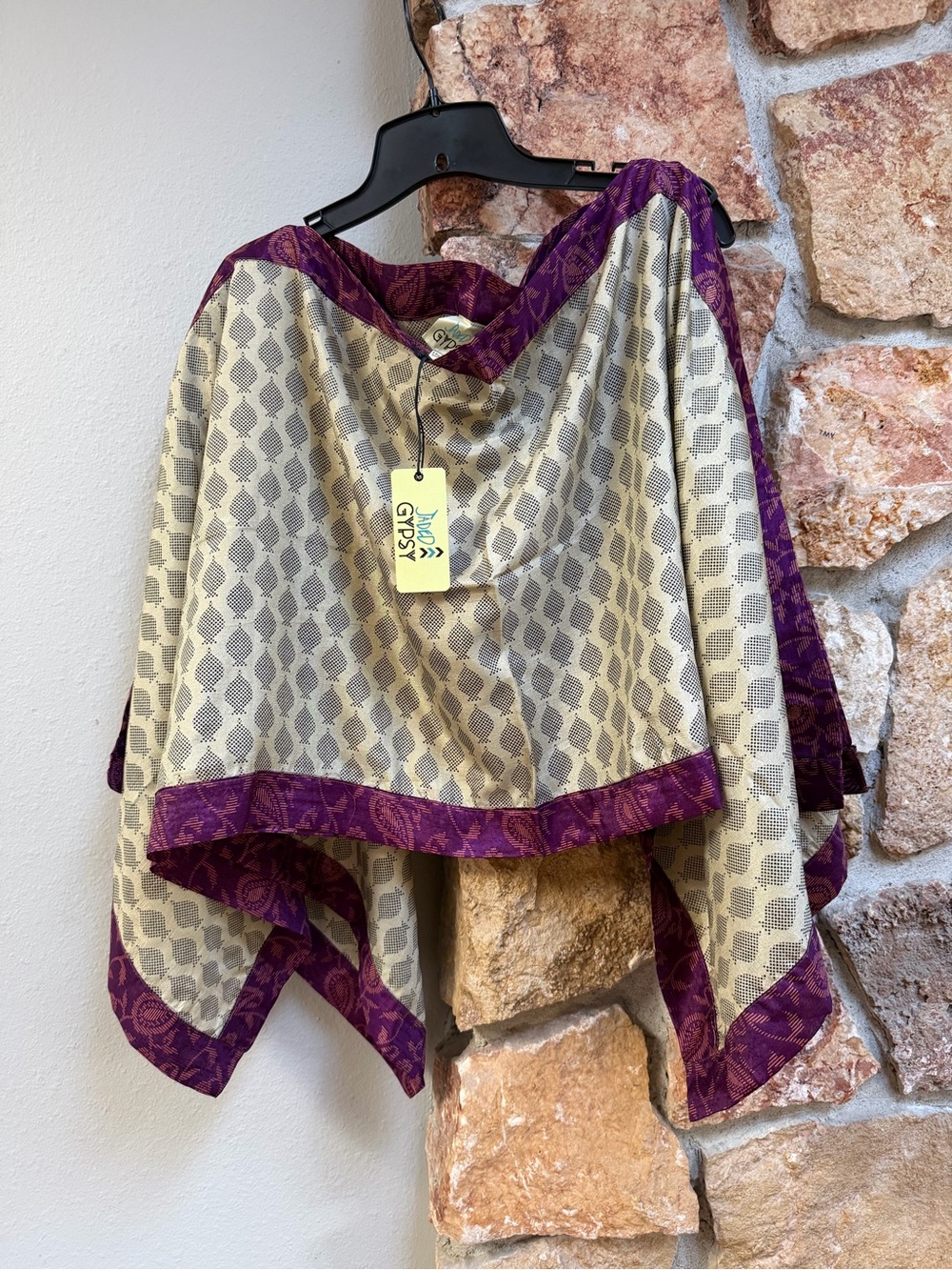 NWT Jaded Gypsy Sari Pancho Top